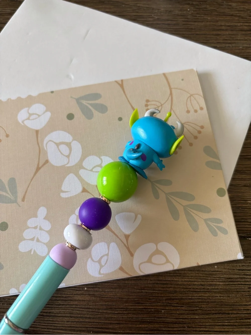 Toy Story Aliens: Alien as Sully handmade beaded pen